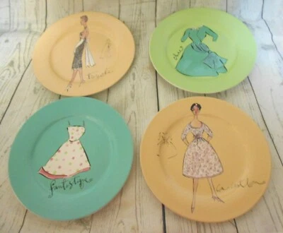 4 Rosanna Studio Salad Dessert Plates Chic Tres Chic Fantastique Ca C'est Bon - Image 1 of 4