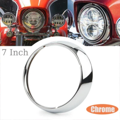 7" Headlight Trim Ring for Harley Davidson Touring Road King FLHR FLTR Custom US - Изображение 1 из 4