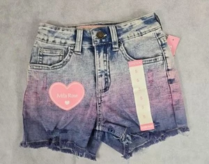 NEW Mila Rose Girl Size 5 Denim Shorts Cut Off Stretch Blue Pink Wash Jean Short - Picture 1 of 6