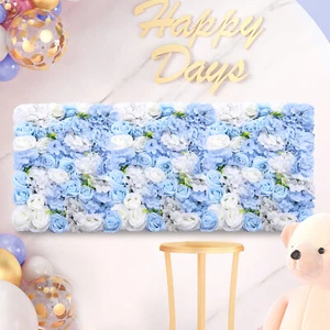 4 Pack Artificial Flower Wall Panel, 24"x16" Silk Rose Spring Floral Backdrop - Picture 1 of 18