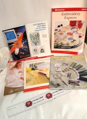 Viking - EMBRODIERY EXPRESS /FOOT BOOK /CUSTOMIZING & DIGITIZING.- Book Pkg #2 - Image 1 of 4