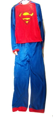 SIZE SMALL SUPERMAN Jumpsuit Fleece Costume Pajamas Adult Mens Halloween, NEW!!! - Image 1 of 4