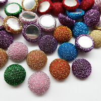 10/50/100pcs Flower Fabric Covered Button Flatback No Hole To Sew Flower Center