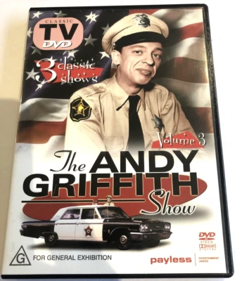 The Andy Griffith Show Volume 3 DVD Classic TV, 3 Shows comedy Don Knots - Image 1 of 2