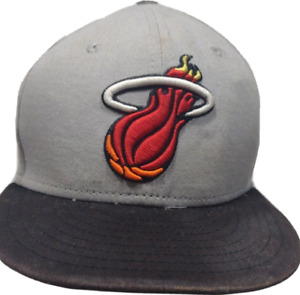 New Era Miami Heat Snapback Hat Gray Youth Cap Logo Embroidered NBA Boys Girls 