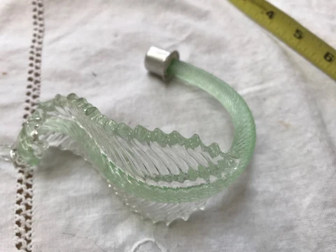 1 murano Venetian Chandelier green stem/clear Replacement leaf curled Cover