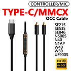 6N Hifi Mmcx Earphone Cable For Shure Sony Akg Westone Beyerdynamic Mic Control