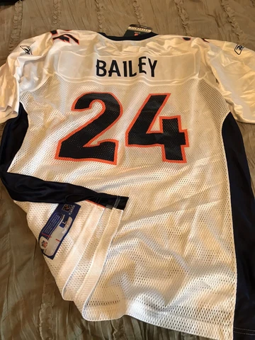 CHAMP BAILEY Denver BRONCOS Football REEBOK Replica LARGE Jersey NEW Vintage NFL Cover