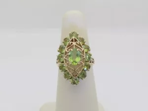 Anillo de peridoto para mujer oro macizo joyería vintage 2,67 quilates 10 k talla 5 agosto R1727 - Imagen 1 de 10