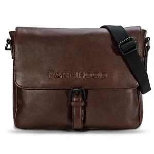 Farmhood Memphis Messenger 1F Businesstasche Tasche Dark Brown dunkelbraun Neu - Afbeelding 1 van 4