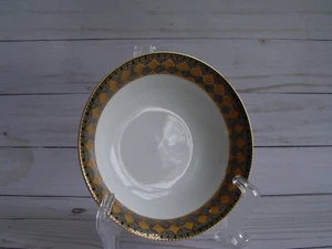 5 Crestmark Collection harlequin print gold trim  5.5" berry bowls - Picture 1 of 2