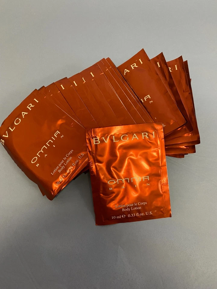 Bvlgari Omnia Bain Body Lotion 24 Sachets .33 Total 7.92oz Extremely Rare Item