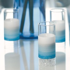 24 Aqueous Personalized Mini Tealight Luminaries Candle Wedding Favors