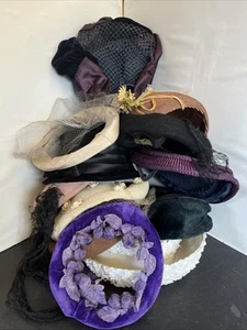 VNT women's hats - lot of 12 beret, clamp on, Velvet, Fur, Basket Style Purple - Picture 1 of 14