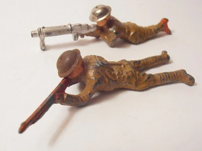 Lote de 2 soldados de juguete Barclay Manoil *AMETRALLADORA RIFLEMAN Y PROPENSA* LOTE DE FIGURAS Foto 1 de 3