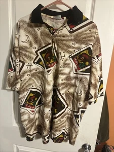 VTG Zodiac Taurus Red OX Polo Shirt Mens Graphic Print - Picture 1 of 7