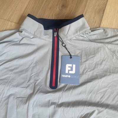 FootJoy Golf Pullover Tempo Series Mixed Texture 1/4 Zip Large Gray MSRP $145 S4 - Image 1 of 4