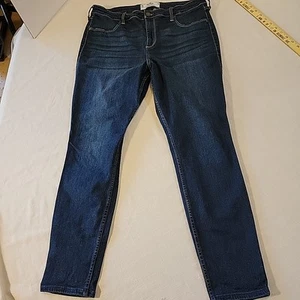 Hollister Curvy Damen-Legging hoher Bund Stretch dunkle Waschung Größe 18R 34 x 27.    Z - Bild 1 von 10