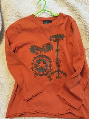 Mini Boden Lg Sleeve Crew Neck Drums Motif On Front Size 7-8 - Image 1 of 4