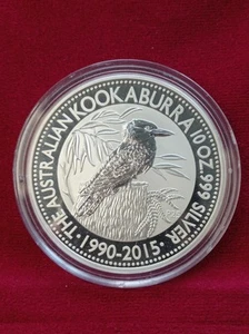 Perth Mint 1990-2015 10oz Australian Kookaburra 999 Silver Coin - Picture 1 of 2