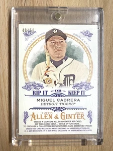 Verlander, Miggy #'d /50 - 2016 Topps Allen & Ginter Double Rip Card UNRIPPED - Picture 1 of 2
