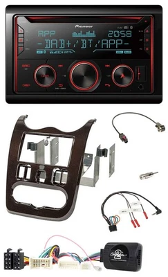 Pioneer 2DIN DAB Lenkrad Bluetooth USB CD Autoradio für Dacia ab 12 dunkelbraun - Bild 1 von 4