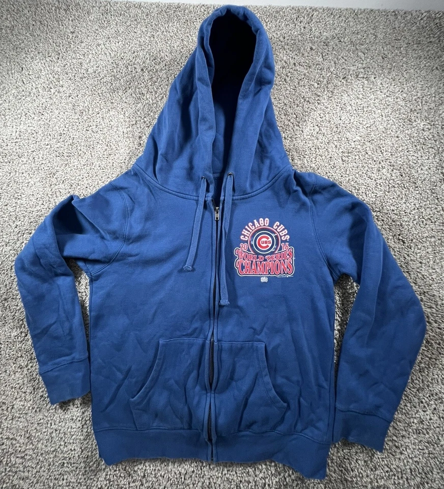 Suéter de los Chicago Cubs para mujer grande azul Serie Mundial Sudadera MLB Béisbol Foto 1 de 4