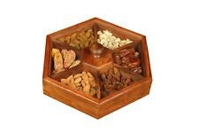 Wooden Dry Fruit Box Party Appetizer Platter Candy Bowl with Acrylic Lid