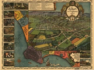 Vintage Map Los Angeles as it appeared in 1871 USA POSTER PRINT WALL DECOR - Picture 1 of 1