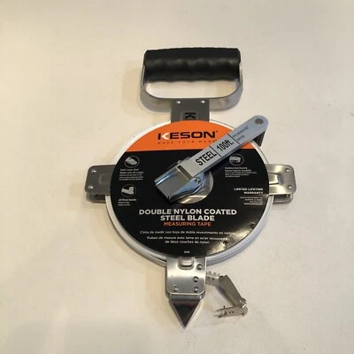 Keson Double Nylon Coated Steel Blade Measuring Tape 100ft - Image 1 of 2