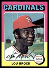 1975 Topps Mini St. Louis Cardinals Baseball Card #540 Lou Brock - NM