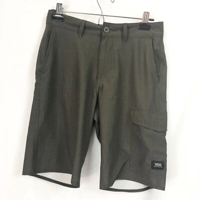 Pantalones Cortos Vans Para Hombres 28 Vanphibian Verde Cuadros Poli Elástico 10" Entrepierna Foto 1 de 4
