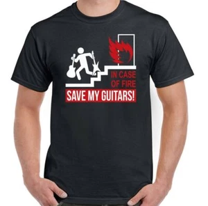 Gitarre T-Shirt In Case Of Fire Save My Herren Lustig Gitarrist Elektro Akustik - Bild 1 von 1