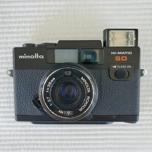 Minolta Rokkor Hi-Matic SD 1:27 f=38mm Camera Flash Point And Shoot Parts Repair - Picture 1 of 11