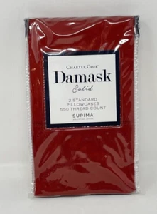 Charter Club Damask 550 TC Supima Cotton Pillowcase PAIR STANDARD Burnt Orange - Picture 1 of 3