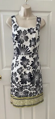 NEW* DECO FLORAL ADRIANNA PAPELL LINED SHEATH DRESS STRETCH COTTON *NWOT SIZE 10 - Image 1 of 4