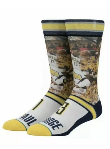 Stance Paul George Indiana Pacers Mens NBA Socks Sz M 6-8.5 Combed Cotton NWT Cover