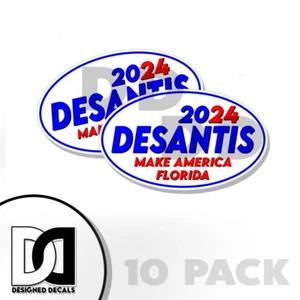 Calcomanías pegatinas ovaladas DeSantis 2024 Make America Florida - PRO America 5x3 10 un. - Imagen 1 de 5