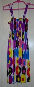 BO DA FA MULTI-COLOR GEOMETRIC SUMMER TUBE DRESS NWT Girls MEDIUM 7/8 NICE! - Picture 1 of 5