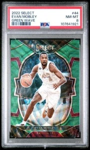 2022 Panini Select #44 Evan Mobley Green Wave SP 01/50 PSA 8 Cleveland Cavaliers - Picture 1 of 3