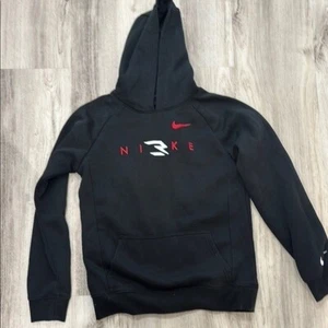 Nike Black Hoodie with Red Logo BOYS SIZE LARGE - Picture 1 of 4