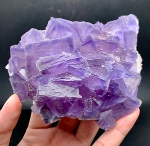 602 Gram Flatten Shape Phantom Inclusion Bluish Fluorite Specimen From Pakistan. - Picture 1 of 8