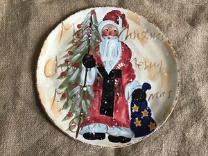 Dario Farrucci Designs Round Dinner Plate Christmas Décor Santa Claus Design RAR - Picture 1 of 2