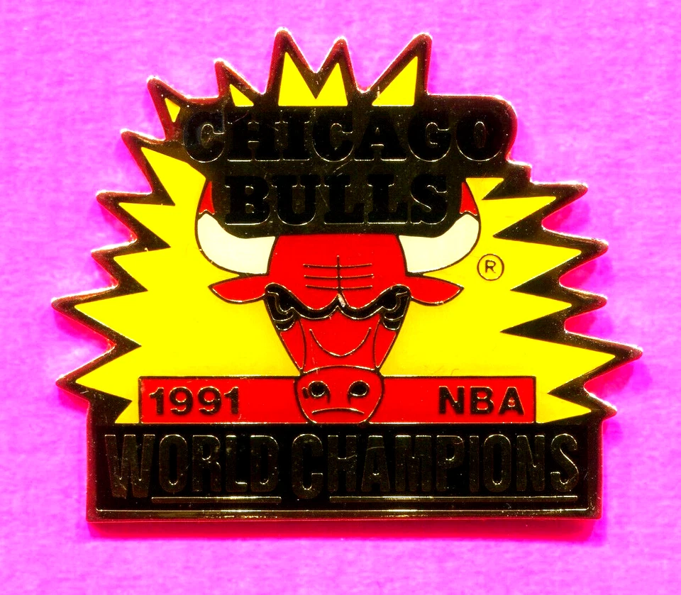 1991 CHICAGO BULLS WORLD CHAMPIONS PIN MICHAEL JORDAN - Image 1 of 1
