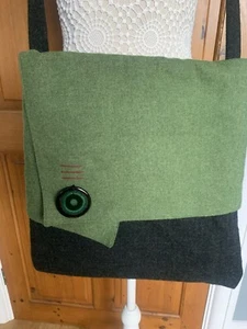 Large Size Handmade Fabric Handbag Green & Black - Picture 1 of 5