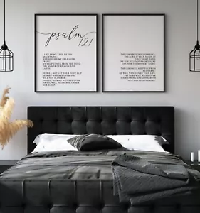 Psalm 121, Bible Verse, Set of 2 Poster Prints, Minimalist Home Wall Art Decor - Picture 1 of 5