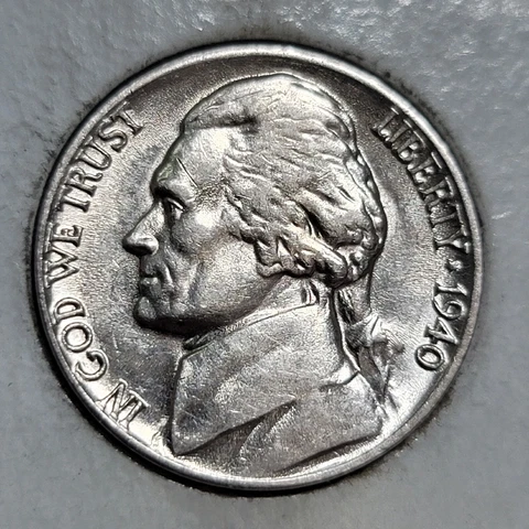 1940 Philadelphia Mint Jefferson Nickel 9579 Cover