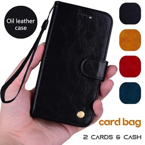 Leather for iPhone 15 Pro Max Wallet Case 14 Plus 13 12 11 Card Holder Kickstand - Picture 1 of 24