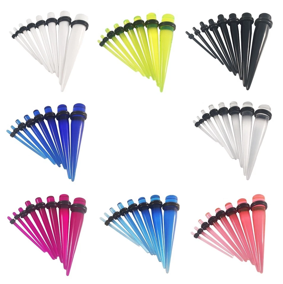 Kit de conos de oreja y estiramiento acrílico (juegos de 8 piezas disponibles) Foto 1 de 1