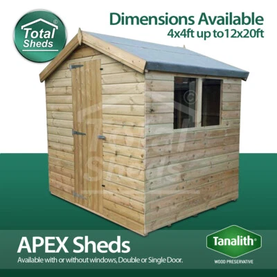Total Sheds Garden Apex Shed Pressure Treated Tanalised Wooden T&G Timber